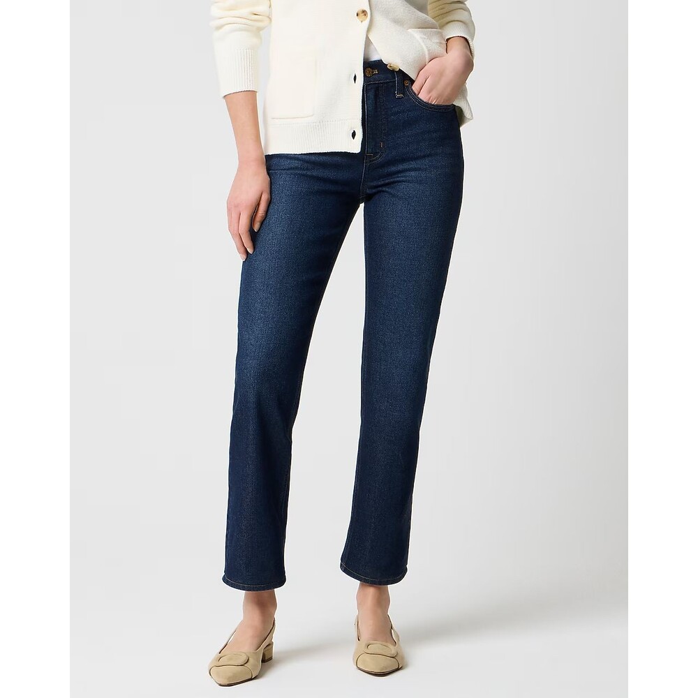 J. CREW Mid-Rise Straight Jean 29 Dark Blue Denim All-Day Stretch NWT B46